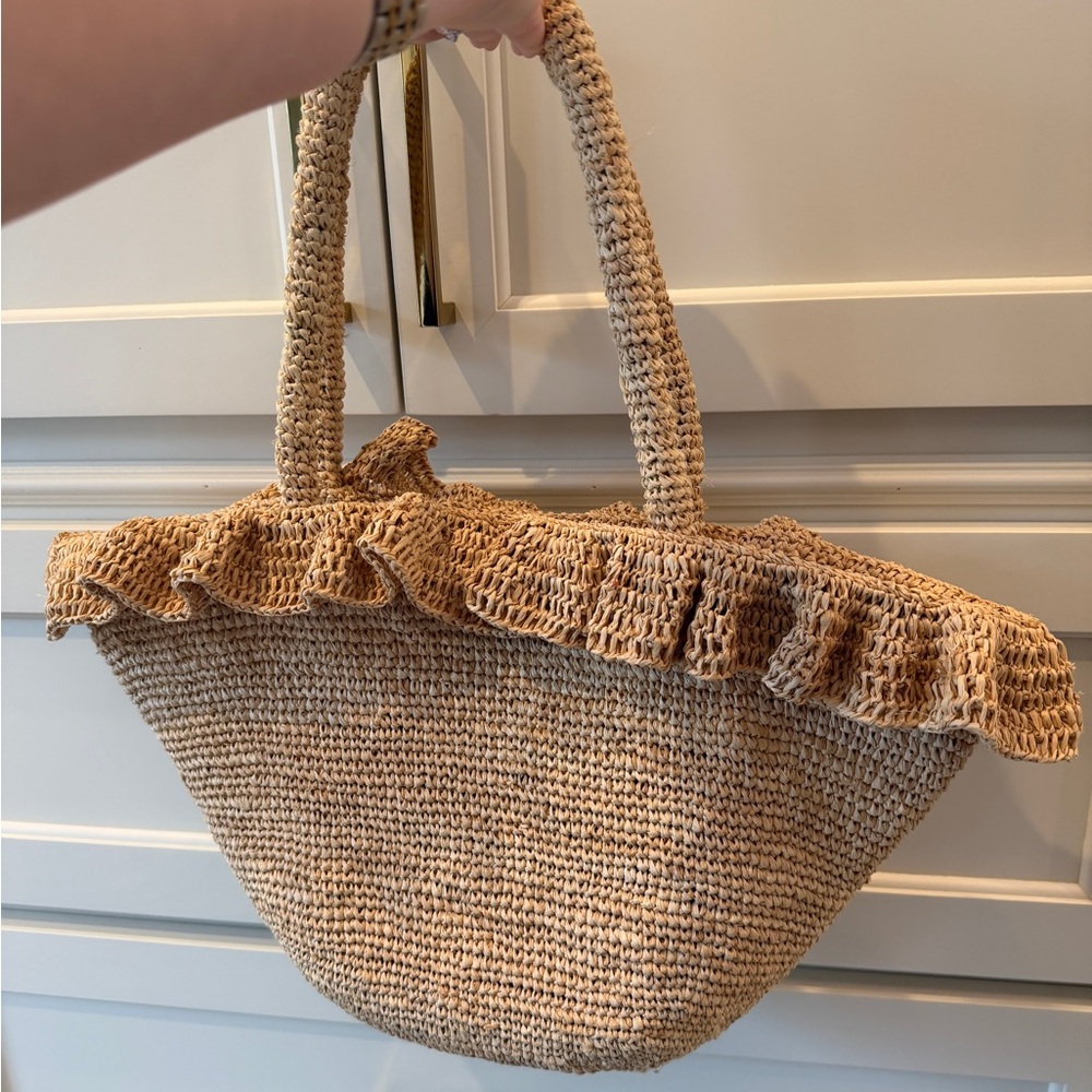 Loeffler Randall Cyrus Raffia Ruffle Tote - Picture 7 of 10